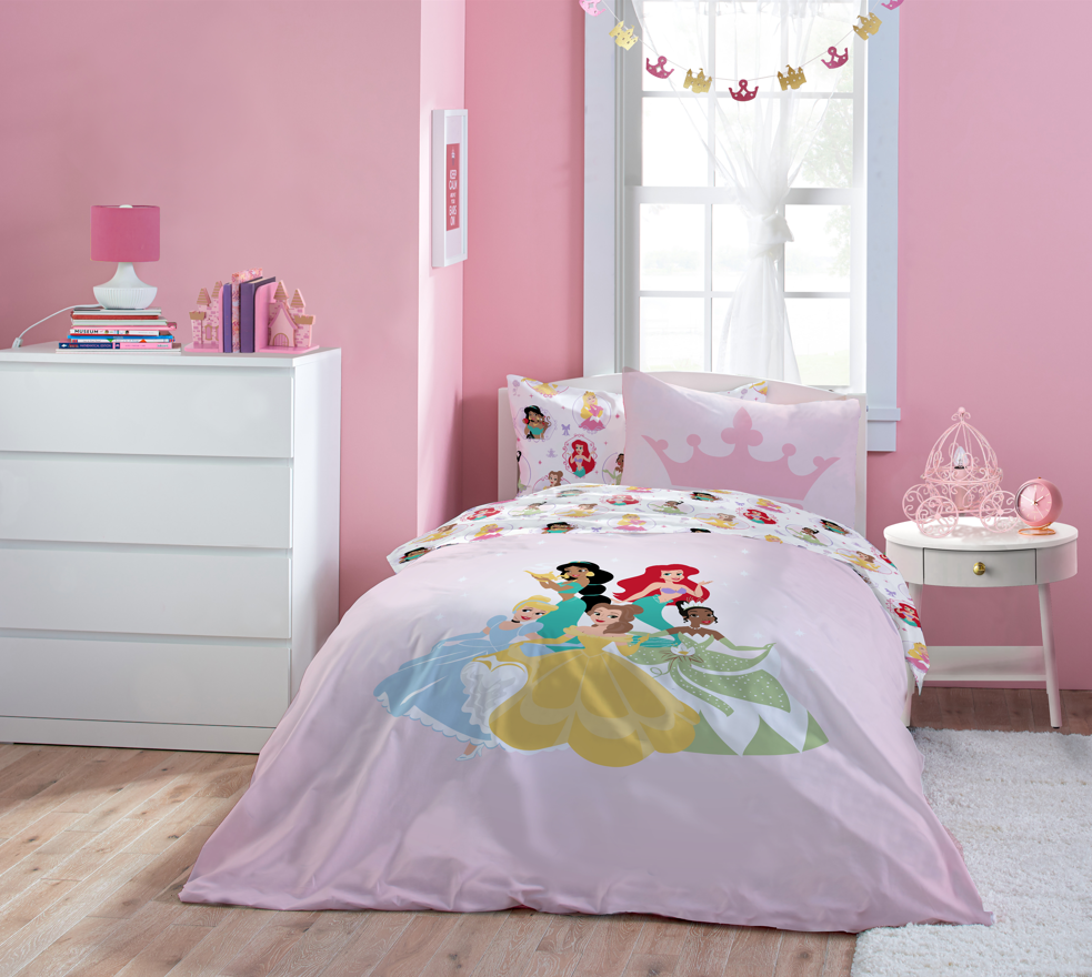 Saturday Park Disney Princess Besties 100 Organic Cotton Bed Set