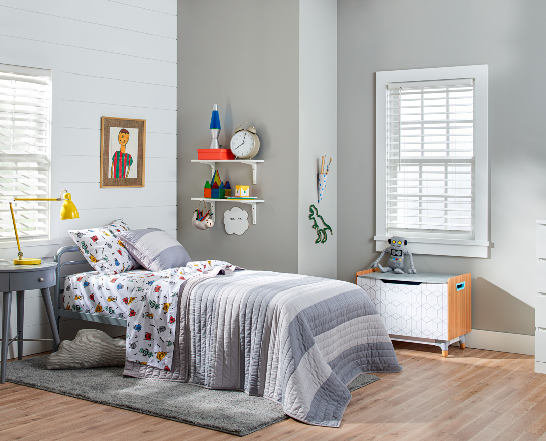 Saturday Park Rugby Stripe Grey Quilt