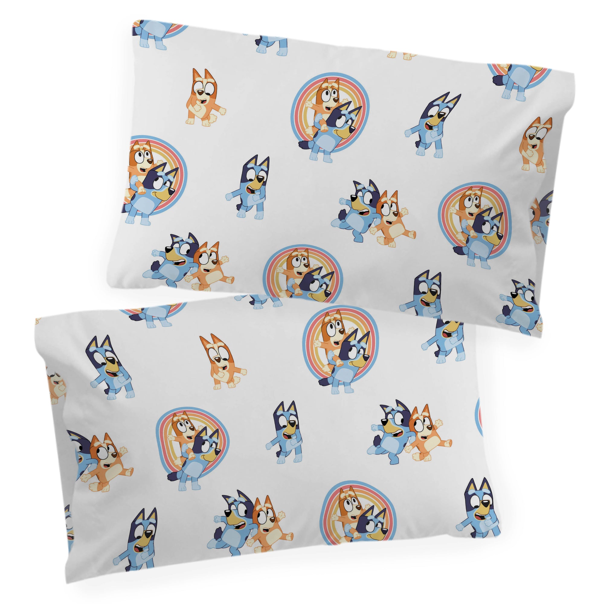 Saturday Park Bluey Rainbow in the Clouds 100% Organic 2 Pack Cotton Pillowcase