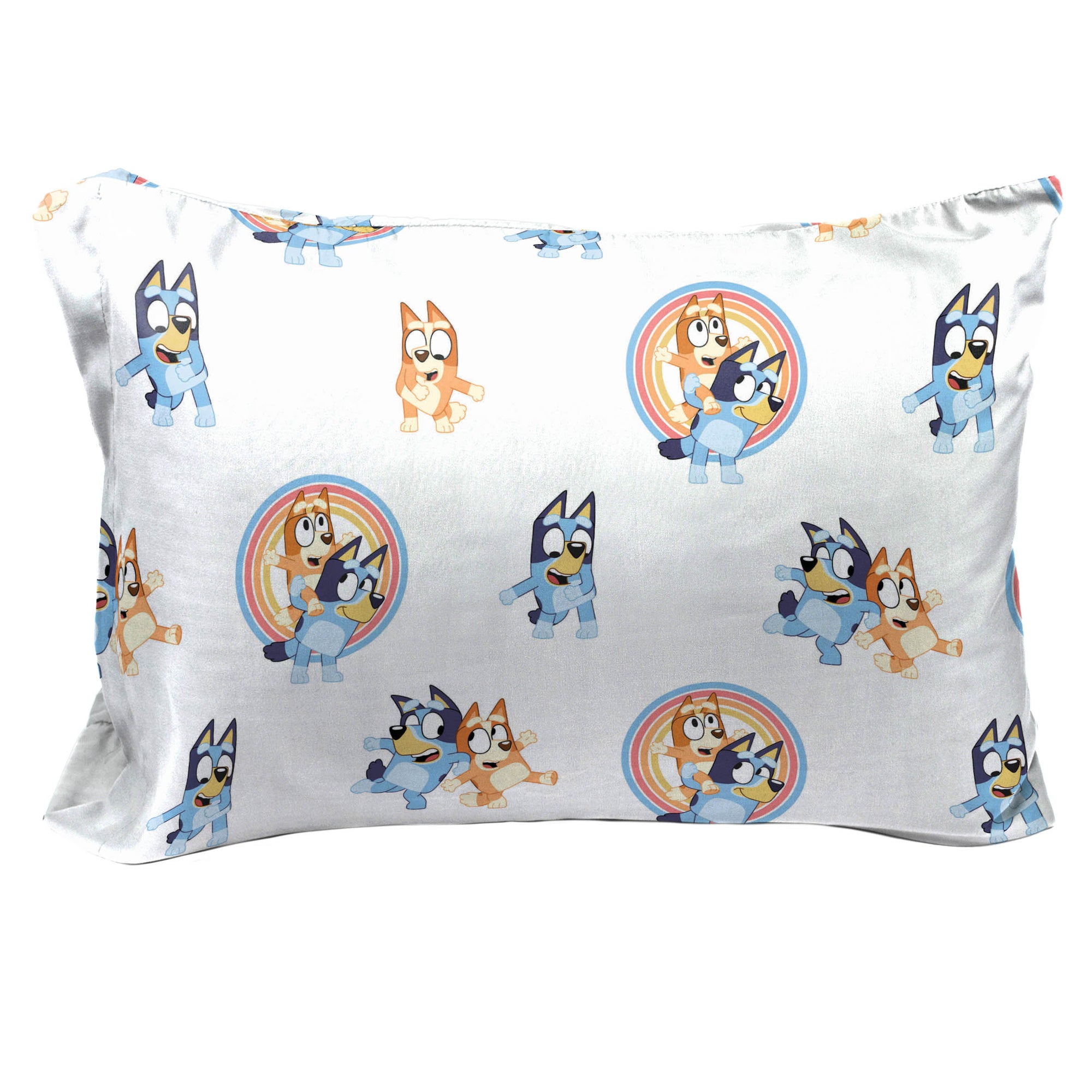 Saturday Park Bluey Rainbow in the Clouds 100% Organic 2 Pack Cotton Pillowcase