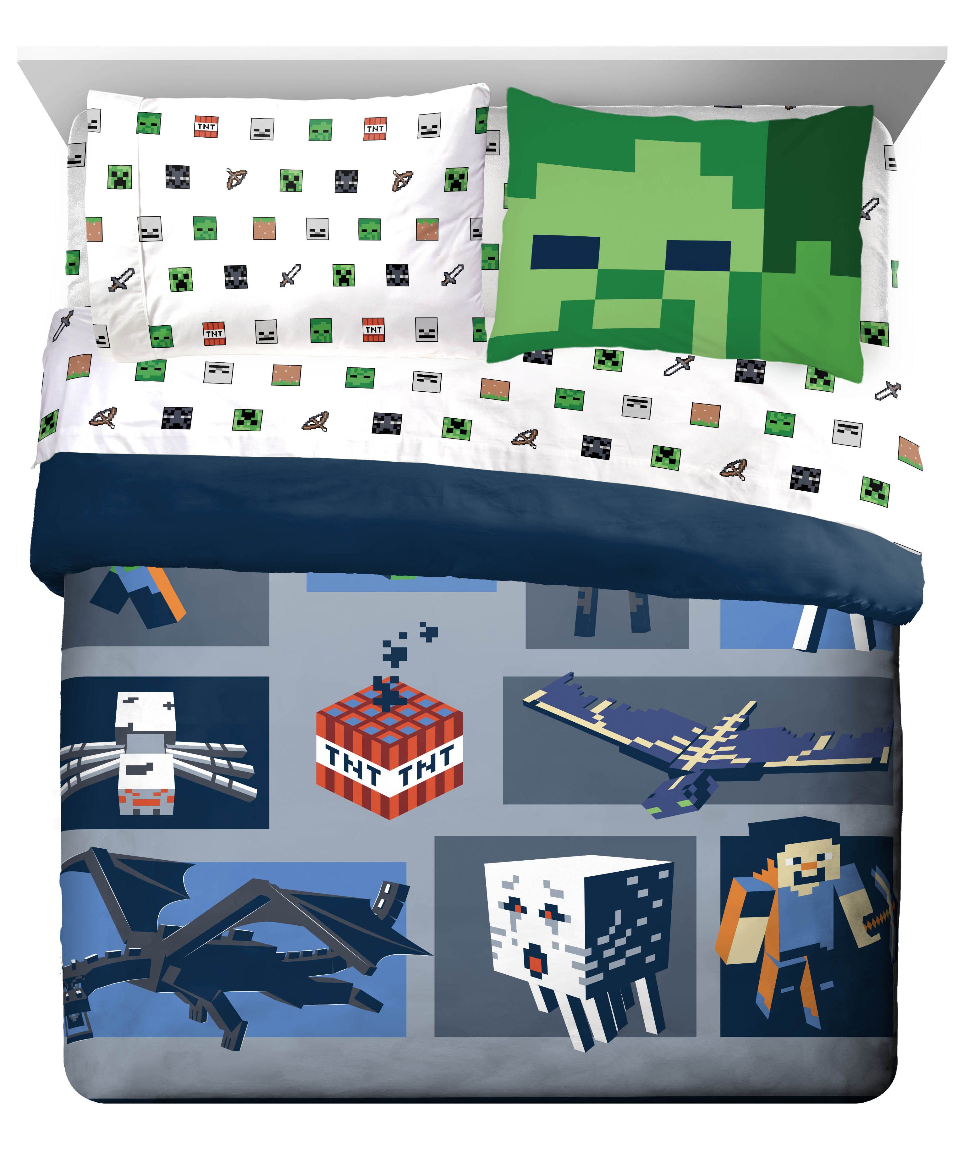 Minecraft Adventure 100% Cotton Single Fitted Sheet - Bedding & Beyond
