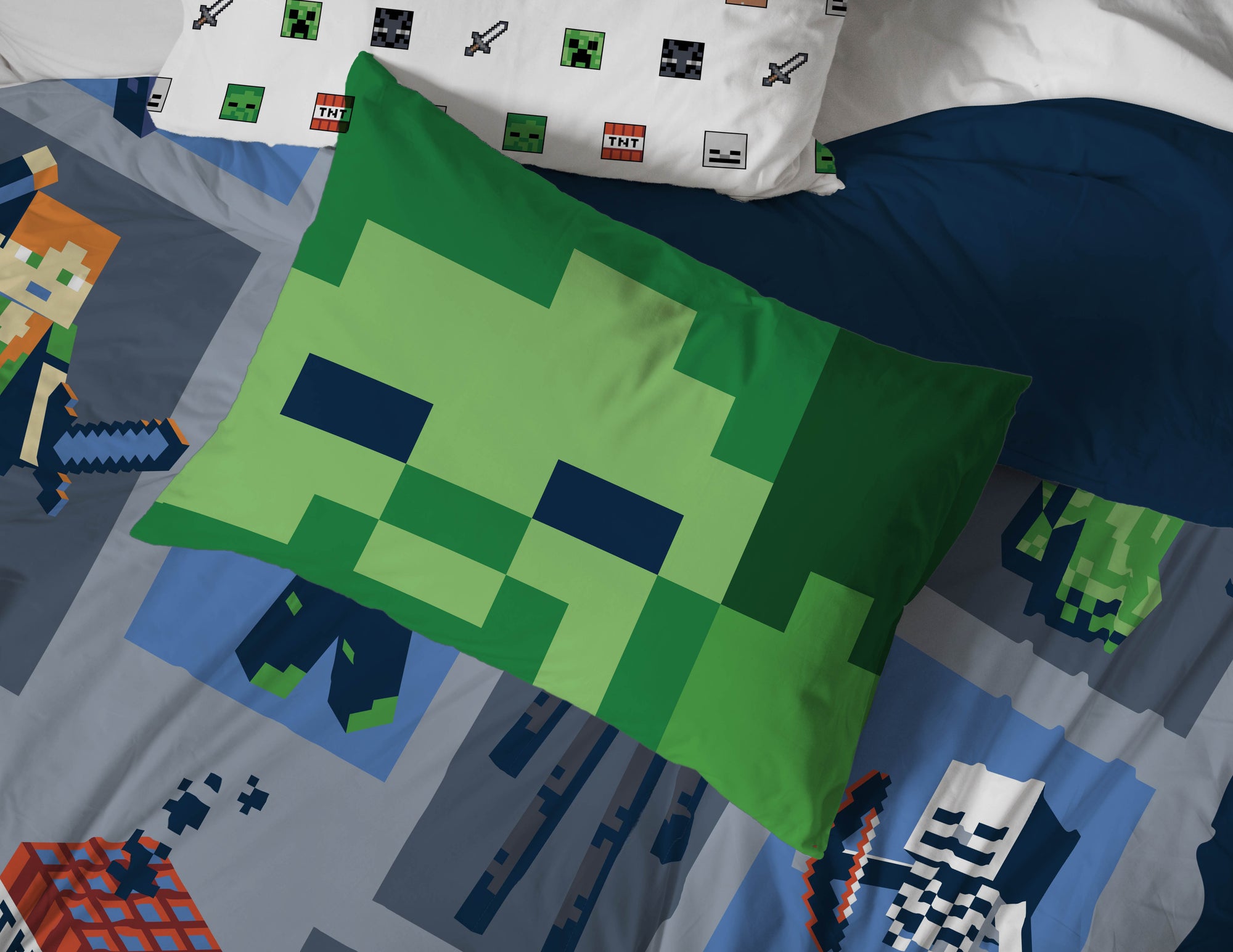 Saturday Park Minecraft Emblematic 100% Organic Cotton Duvet & Sham Set