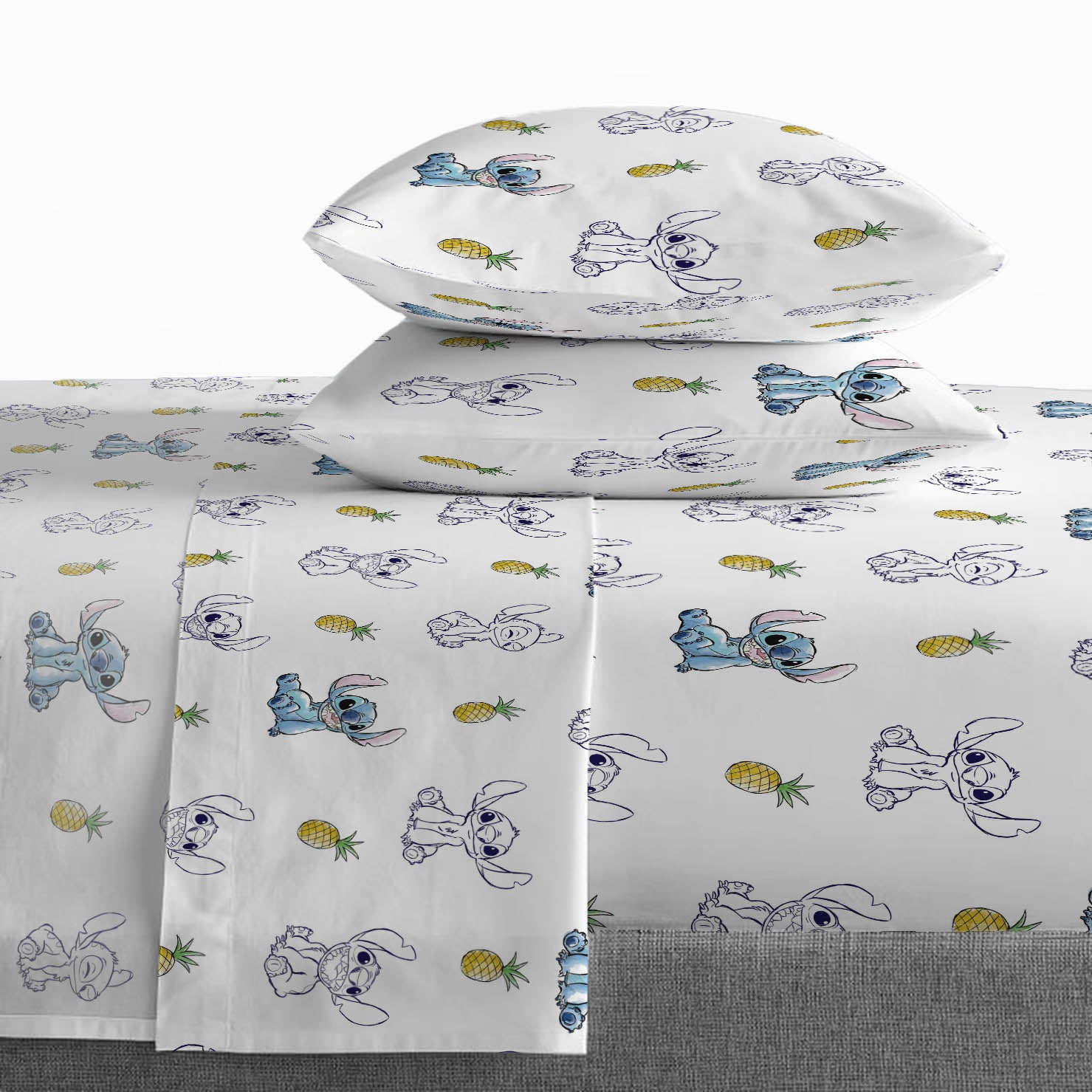 Saturday Park Disney Lilo & Stitch Watercolor Vibes 100% Organic Cotton Bed Set