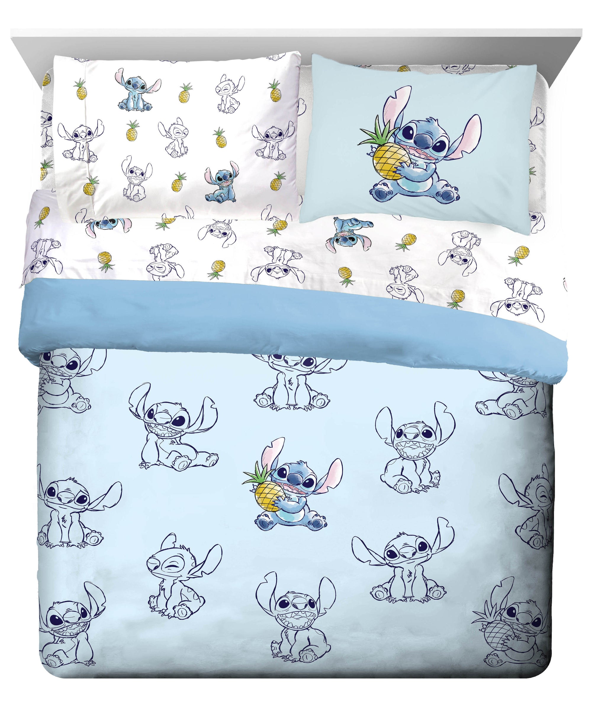 Saturday Park Disney Lilo & Stitch Watercolor Vibes 100% Organic Cotton Bed Set