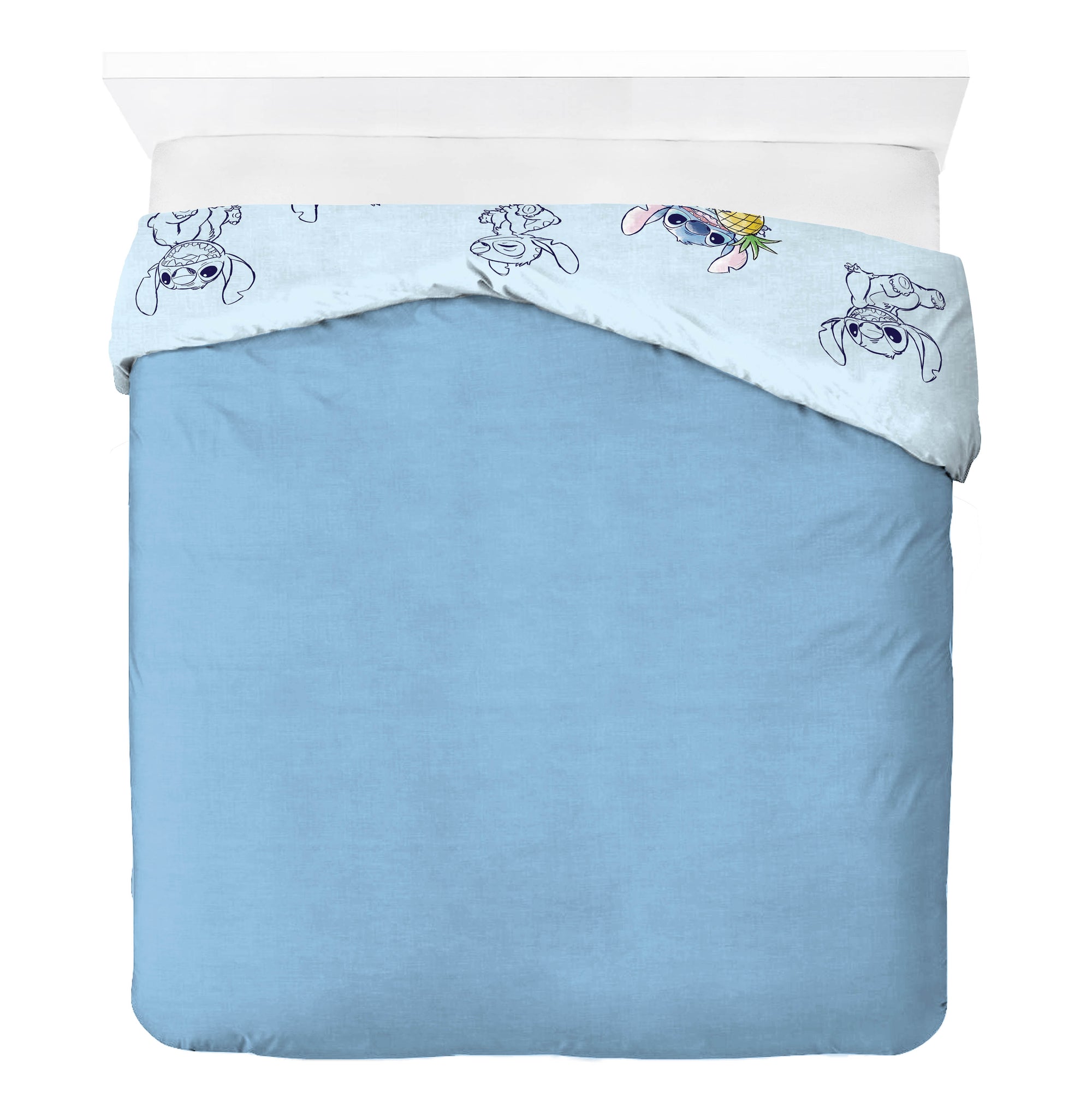 Saturday Park Disney Lilo & Stitch Watercolor Vibes 100% Organic Cotton Duvet & Sham Set