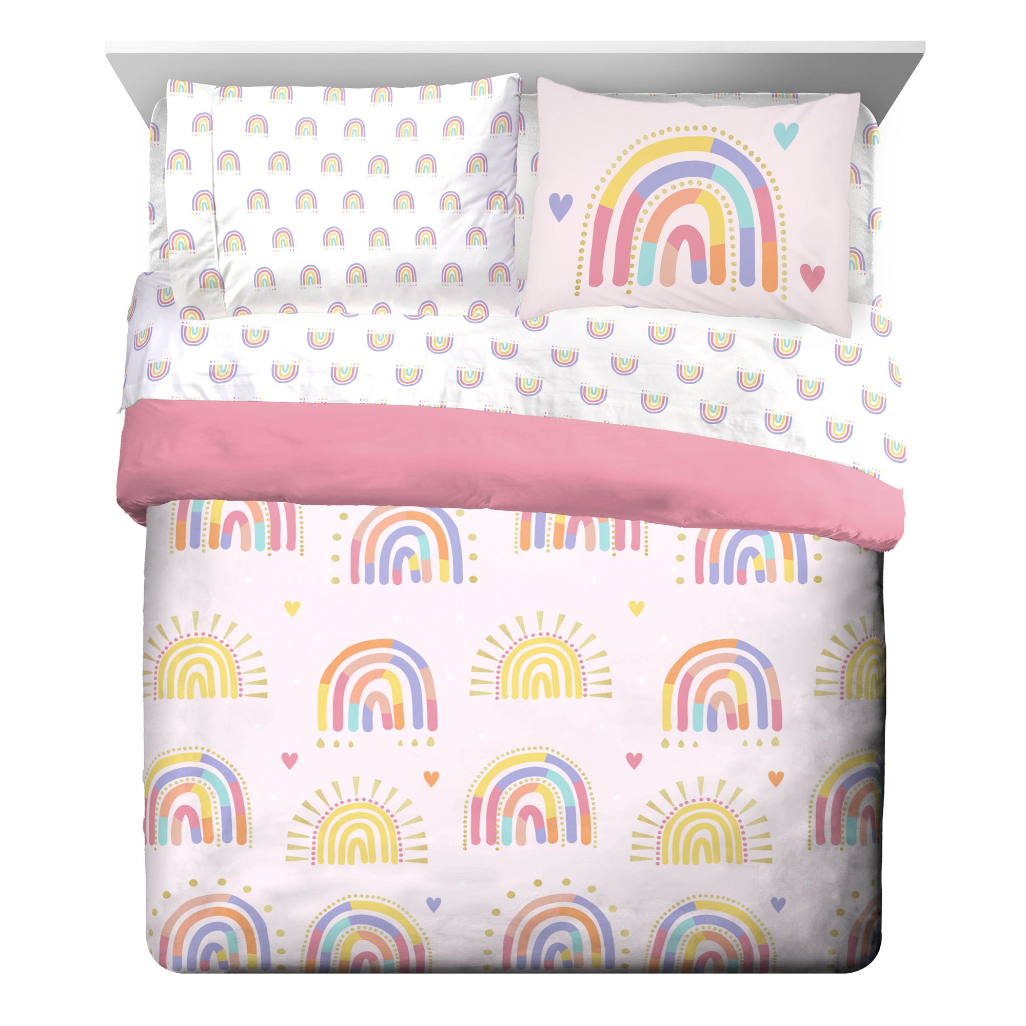 Saturday Park Doodle Rainbow 100% Organic Cotton Bed Set