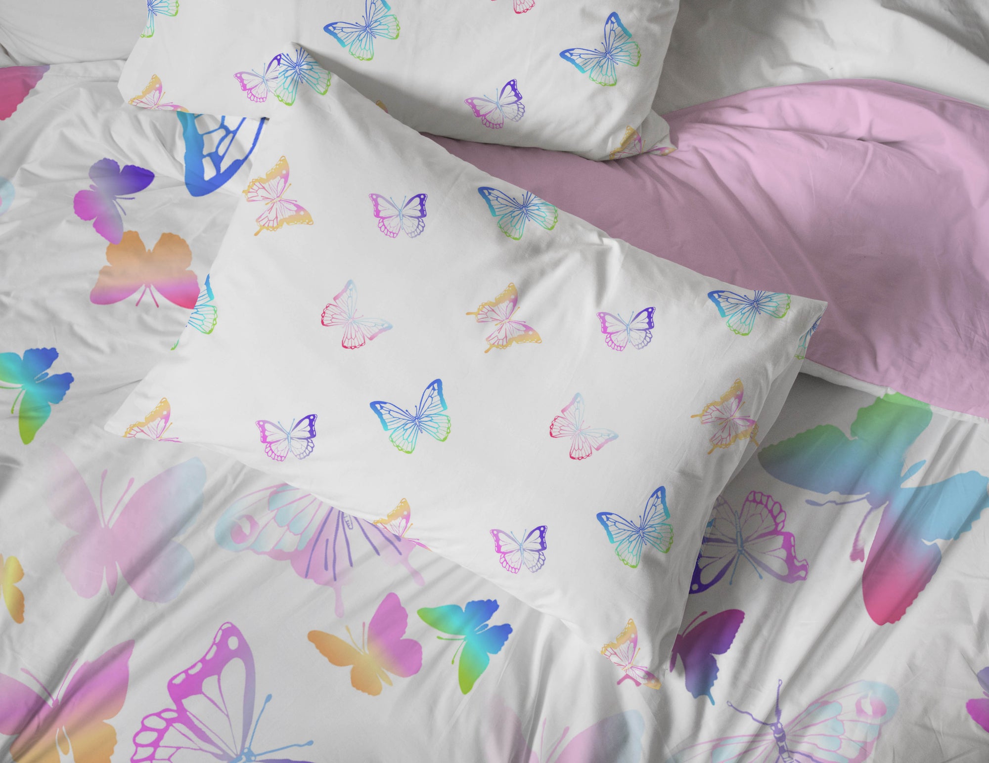 Saturday Park Ombre Butterflies 100% Organic Cotton Bed Set