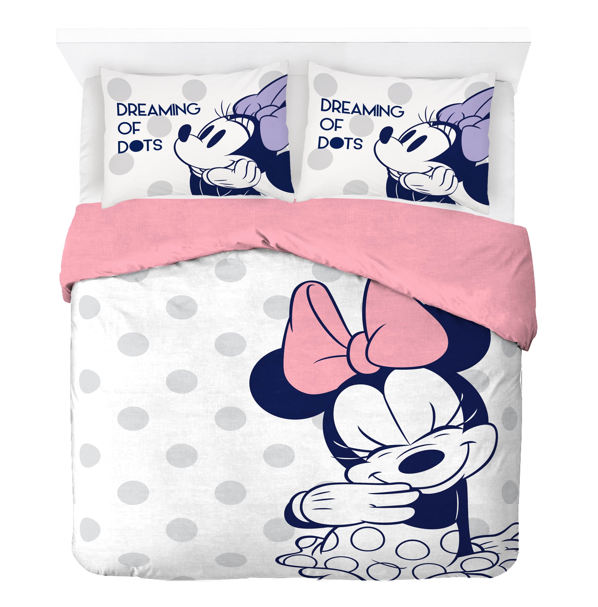 Saturday Park Disney Minnie Mouse Dreaming of Dots 100% Organic Cotton Duvet & Sham Set