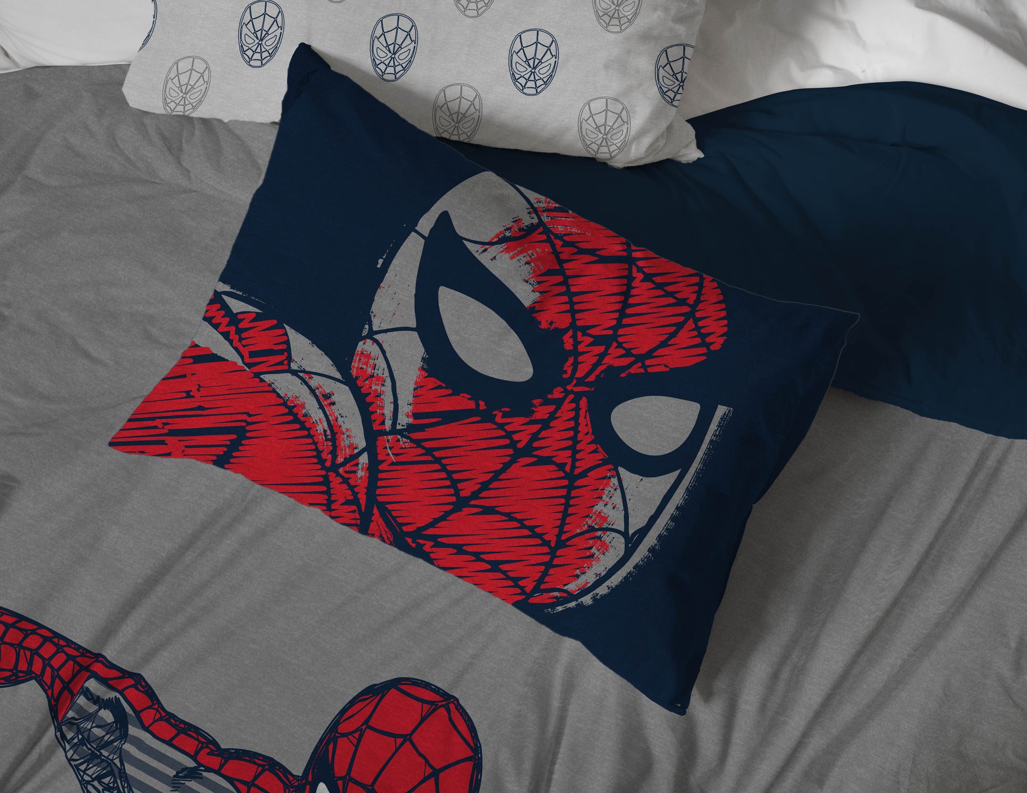Saturday Park Marvel Spiderman Web Stripe 100% Organic Cotton Bed Set