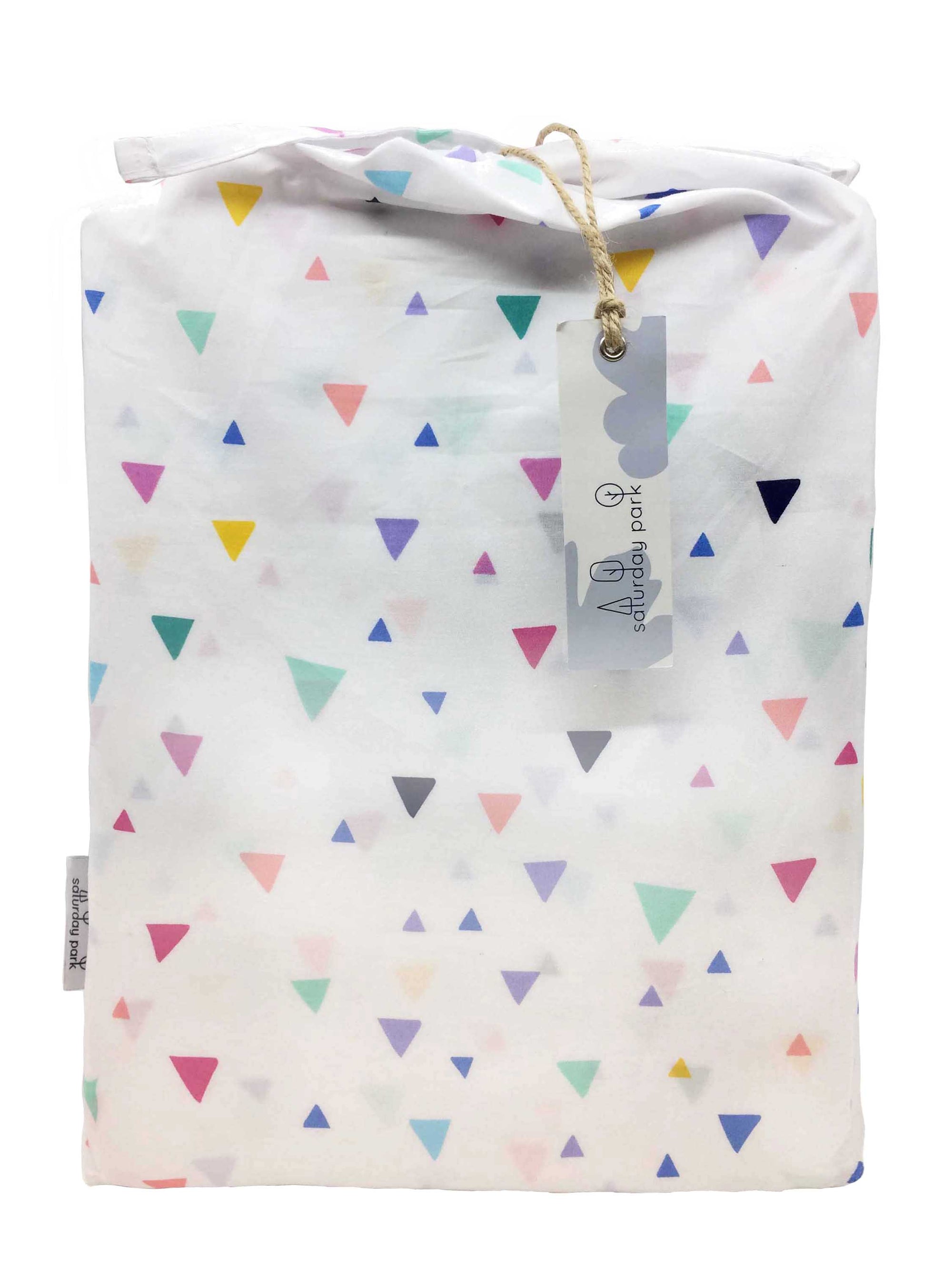 Saturday Park Multicolor Triangles 100% Organic Cotton Sheet Set