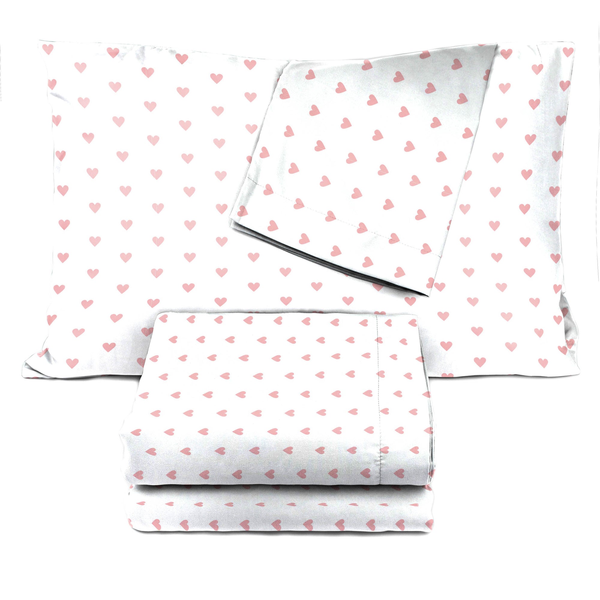 Saturday Park Pink Hearts 100% Organic Cotton Sheet Set
