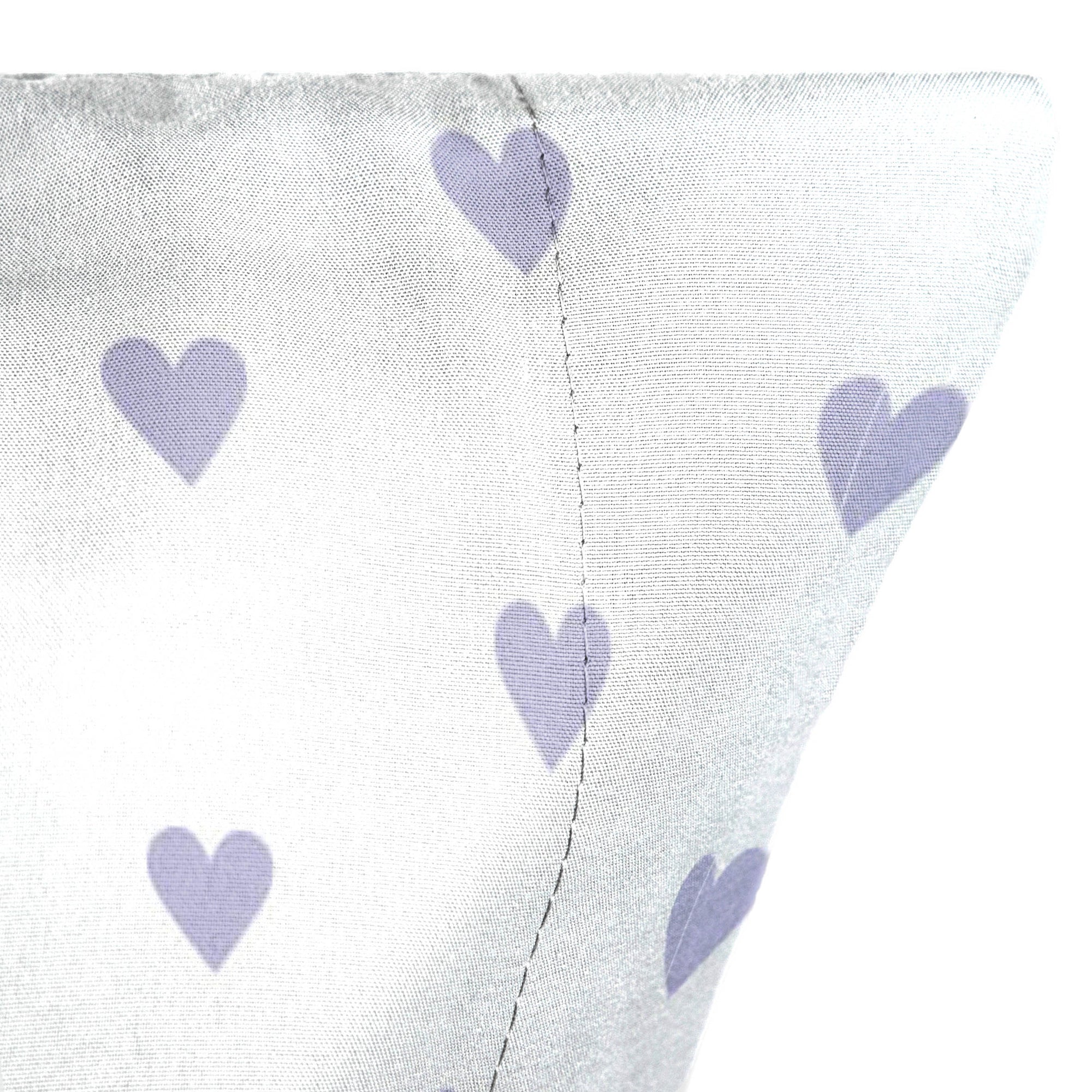 Saturday Park Purple Hearts 100% Organic Cotton Pillowcase