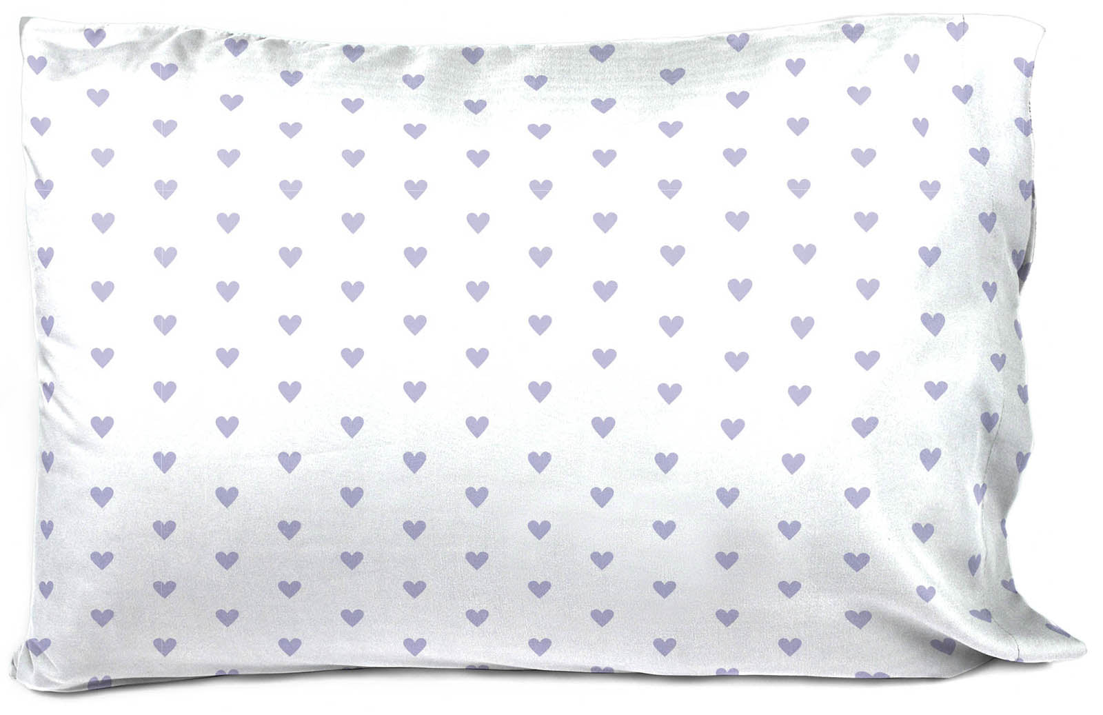 Saturday Park Purple Hearts 100% Organic Cotton Pillowcase
