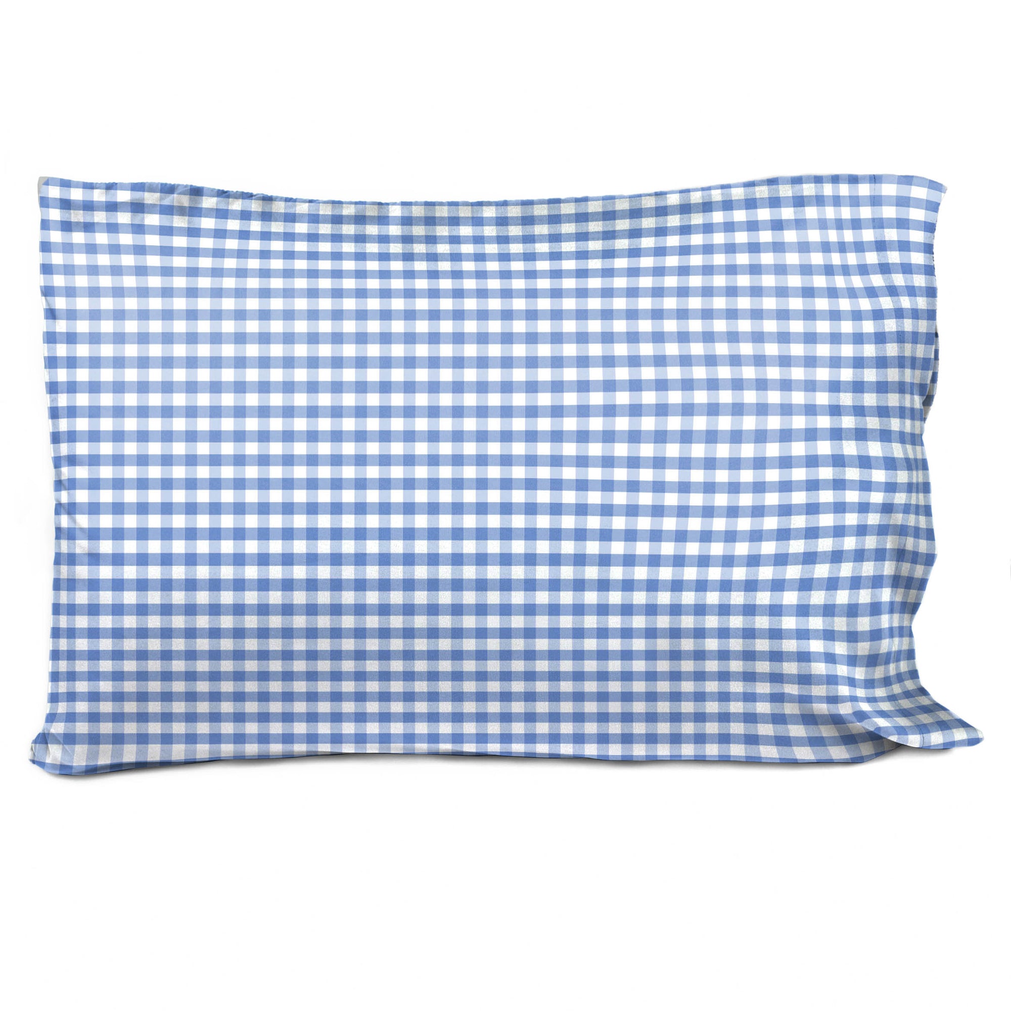 Saturday Park Light Blue Gingham 100% Organic Cotton Pillowcase