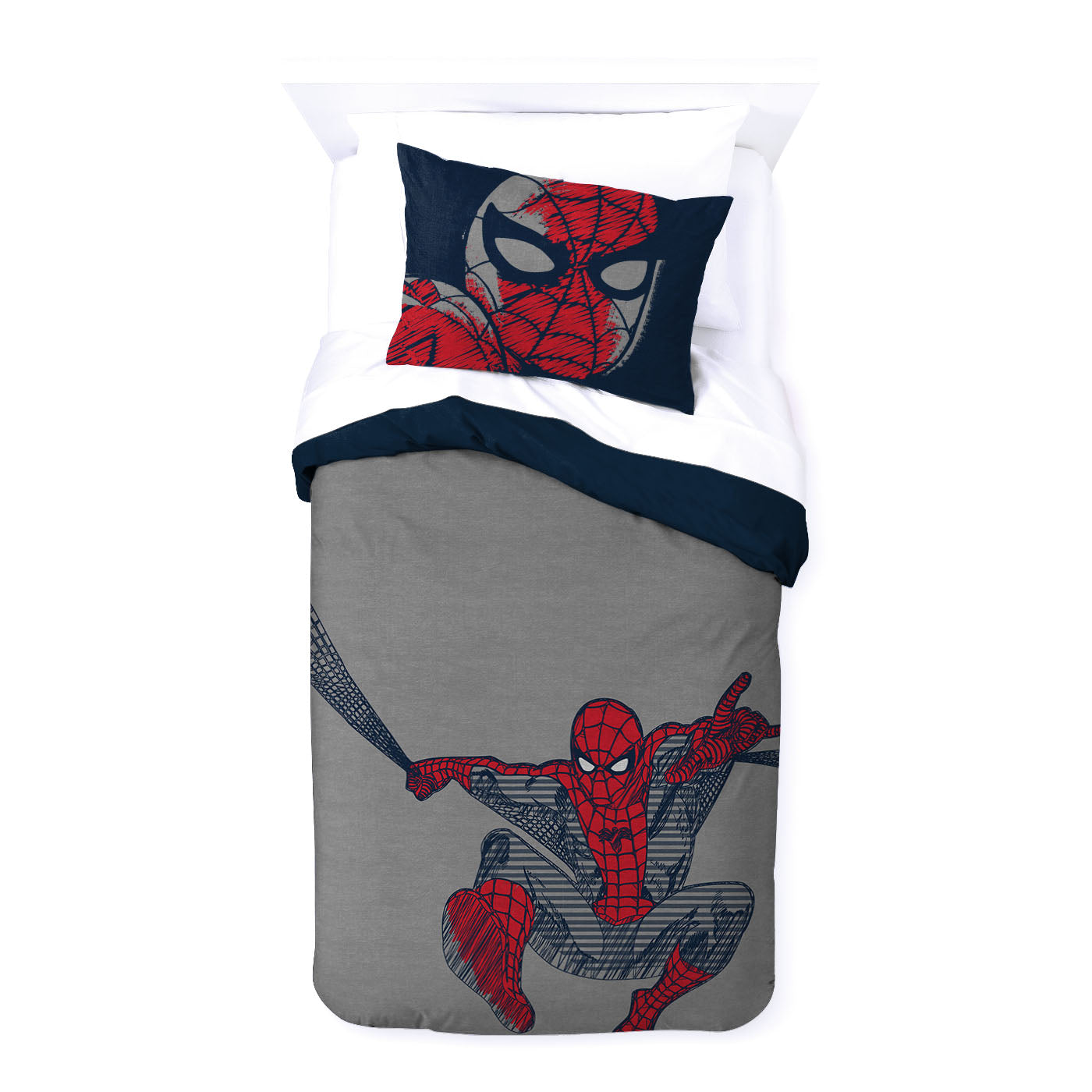 Saturday Park Spiderman Web Duvet Cover & Sham Set
